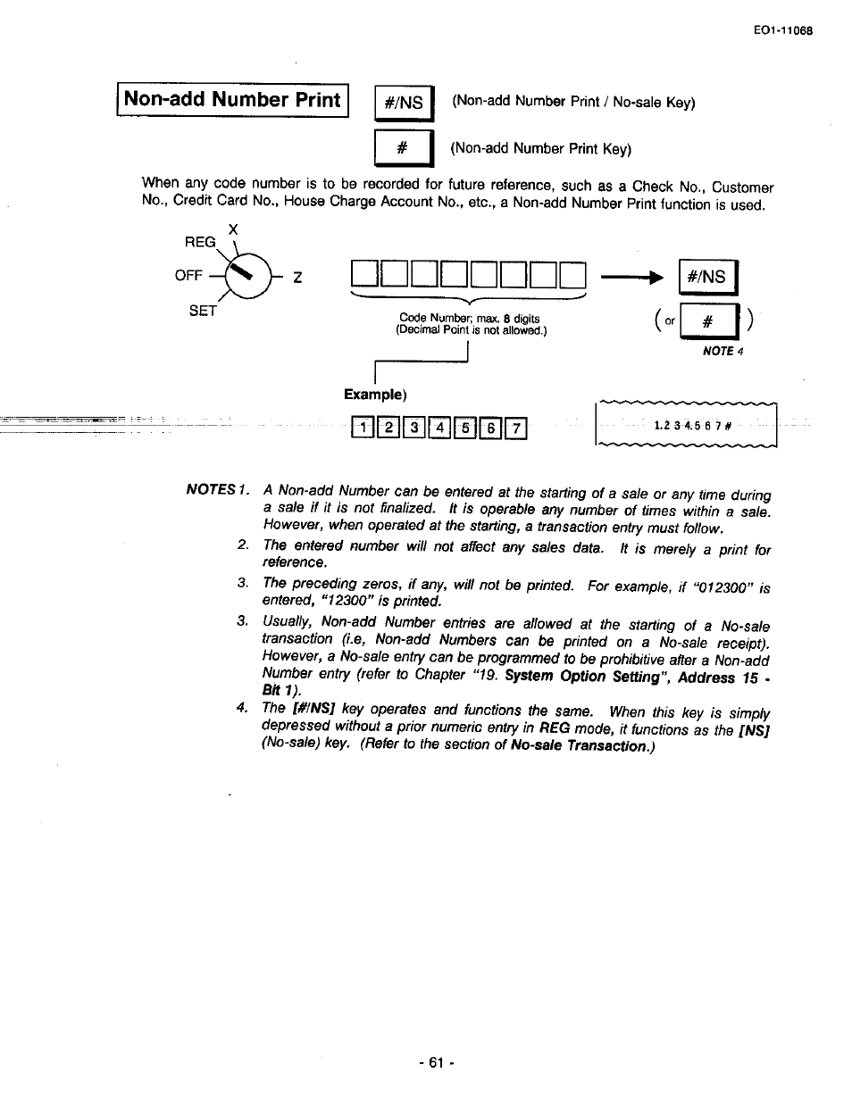 Non-add number print | Toshiba TEC MA-305-100 User Manual | Page 63 / 128