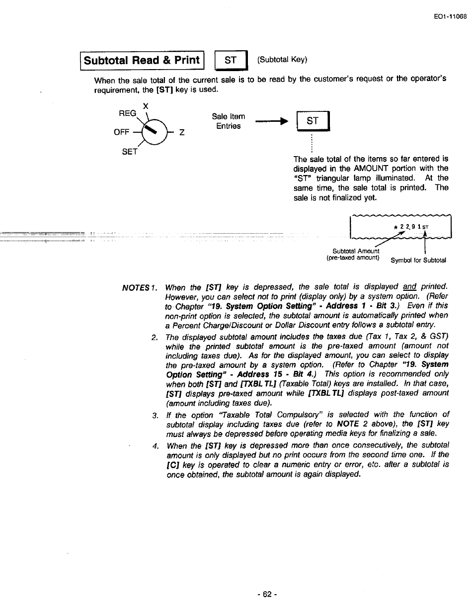 Subtotal read & print | Toshiba TEC MA-305-100 User Manual | Page 64 / 128