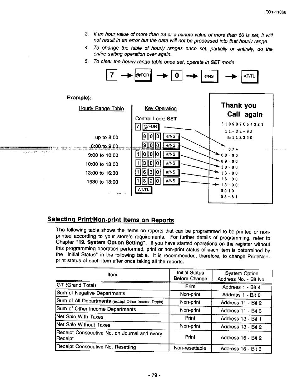 Selecting print/non-print items on reports | Toshiba TEC MA-305-100 User Manual | Page 81 / 128