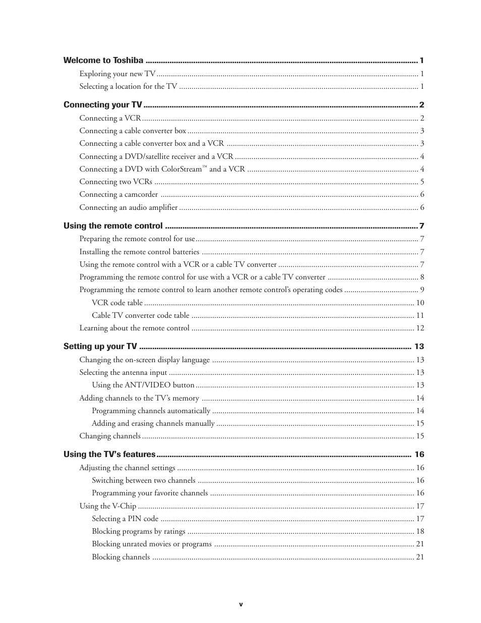 Toshiba CN32V71 User Manual | Page 5 / 46