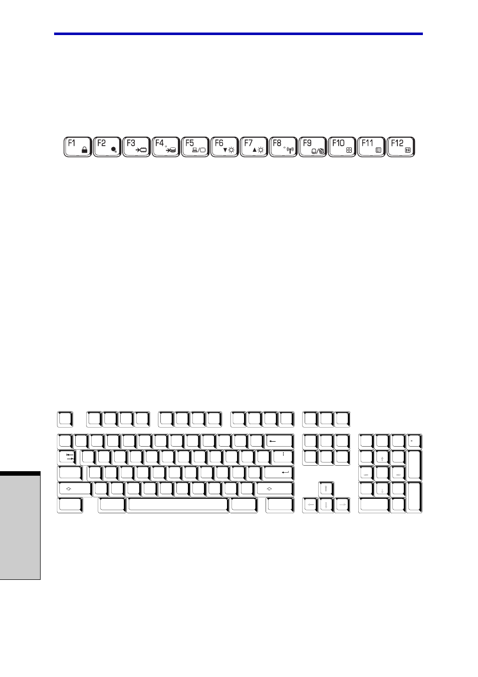 F1 … f12 function keys, Soft keys: fn key combinations, Emulating keys on enhanced keyboard | Emulating keys on enhanced keyboard -2, User's manual, Eyboard | Toshiba PSA20 User Manual | Page 102 / 244