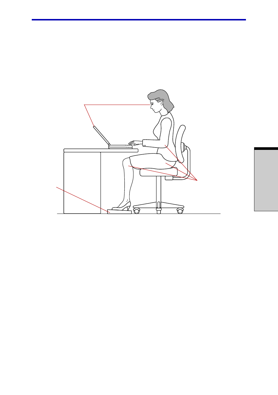 Seating and posture, Seating and posture -3, Setting up your work space | Toshiba PSA20 User Manual | Page 61 / 244