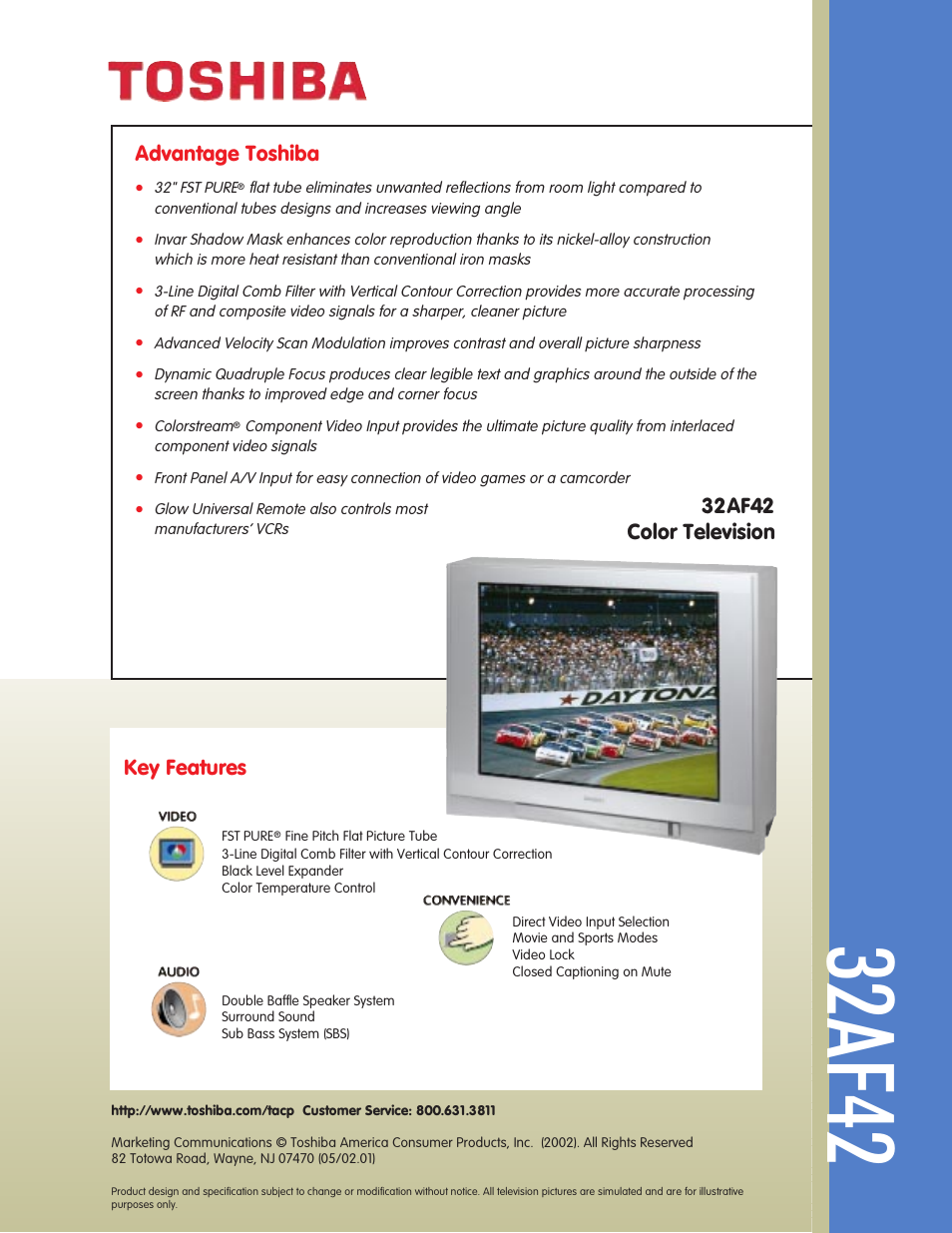 Toshiba 32AF42 User Manual | 2 pages