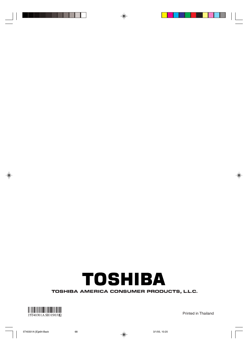 Toshiba MW24F11 User Manual | Page 68 / 68