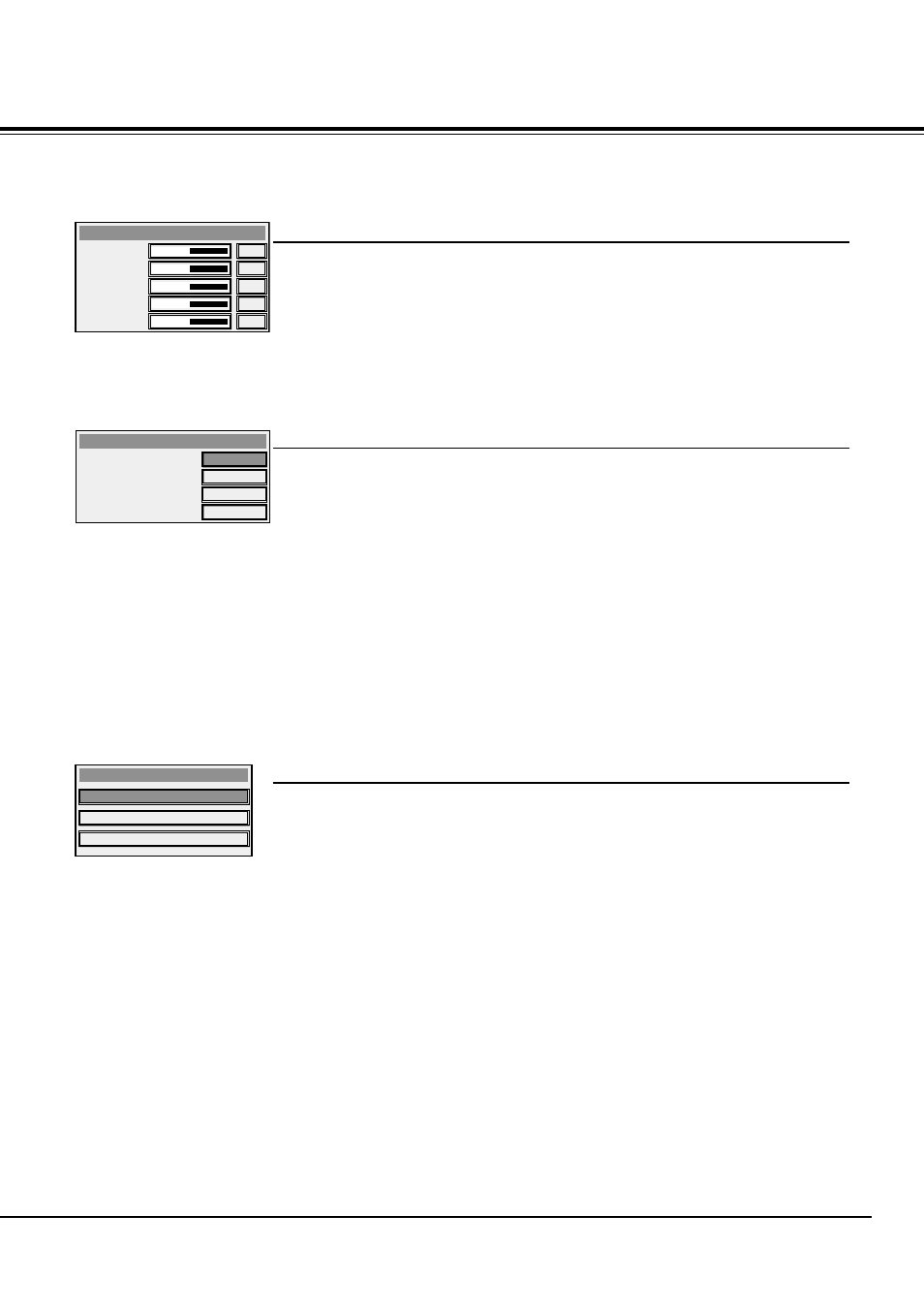 Items that can be set with the menus, Using the menus | Toshiba TDP-MT500 User Manual | Page 27 / 40