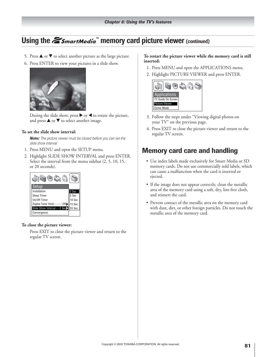 Using the, Continued) | Toshiba 65H93 User Manual | Page 81 / 100