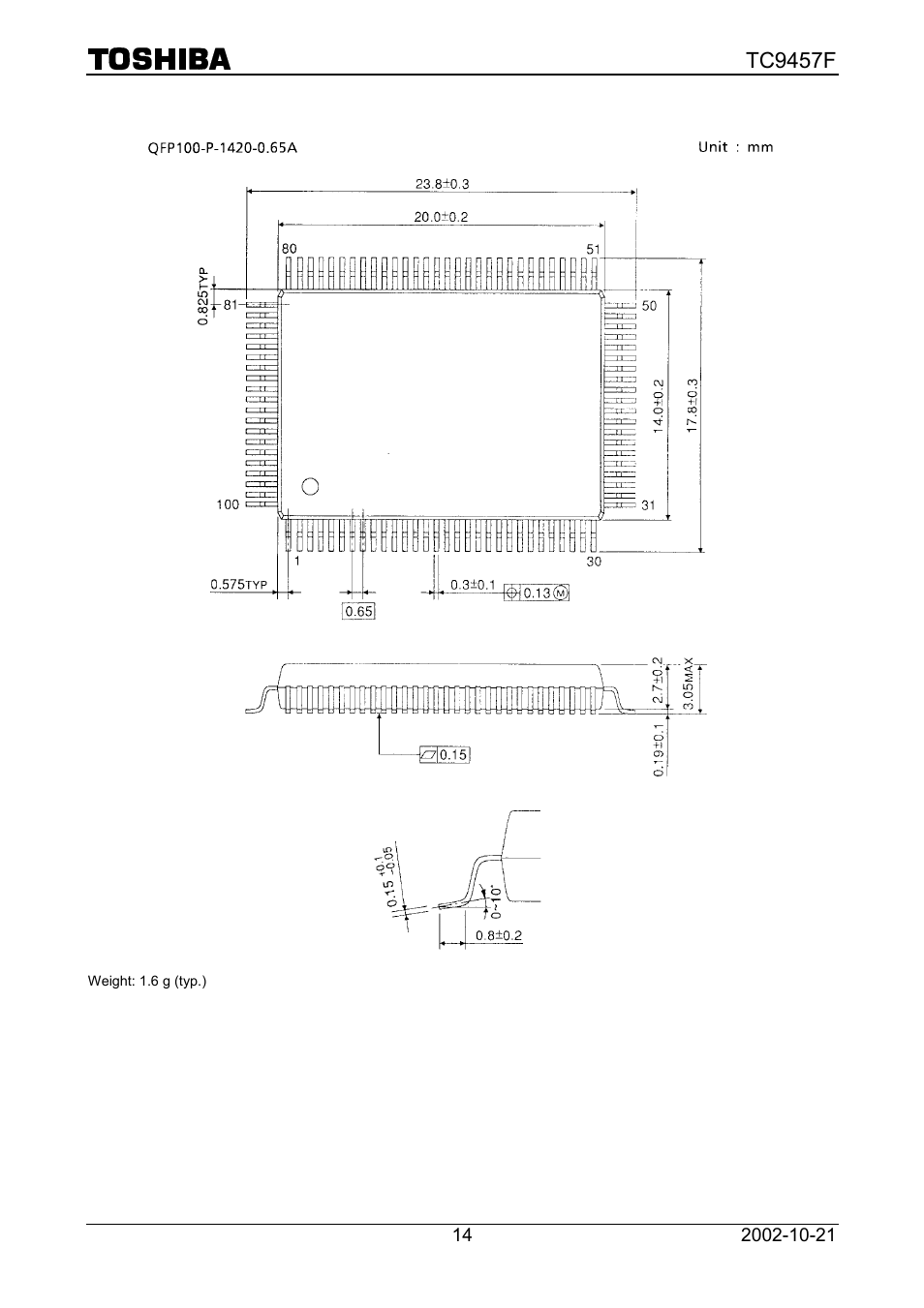 Tc9457f | Toshiba TC9457F User Manual | Page 14 / 16