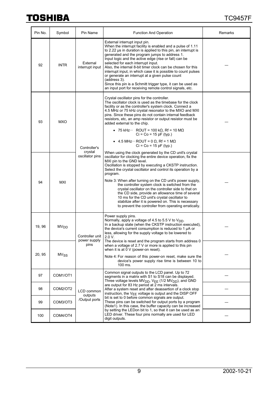 Tc9457f | Toshiba TC9457F User Manual | Page 9 / 16