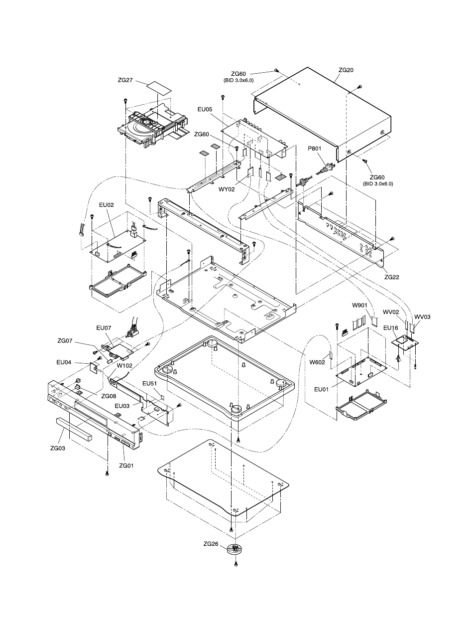 3. chassis assembly -3 | Toshiba SD-9100 User Manual | Page 23 / 30