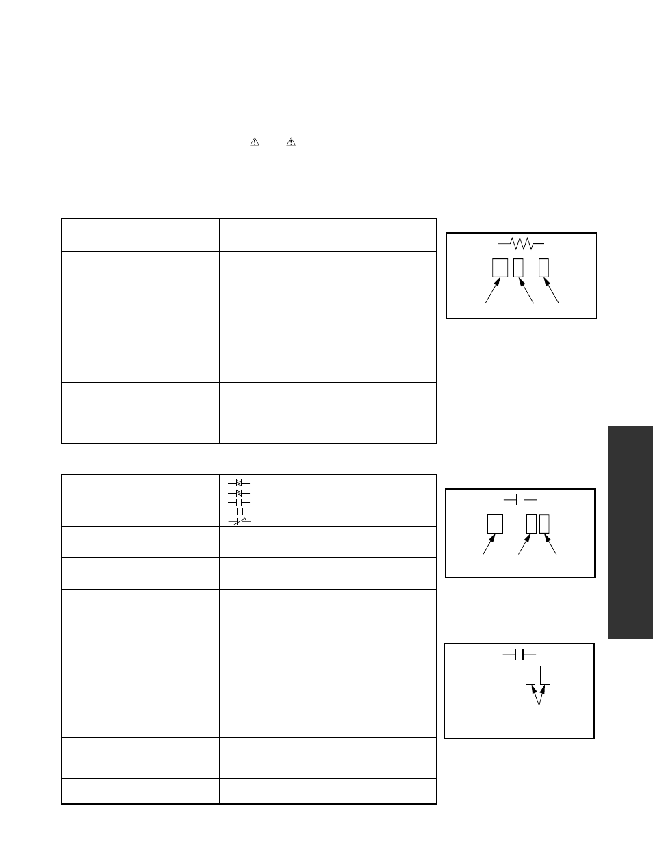 Circuit symbols and, Circuit symbols and supplementary explanation, 1. precautions for part replacement | 2. solid resistor indication, 3. capacitance indication | Toshiba SD-9100 User Manual | Page 4 / 30