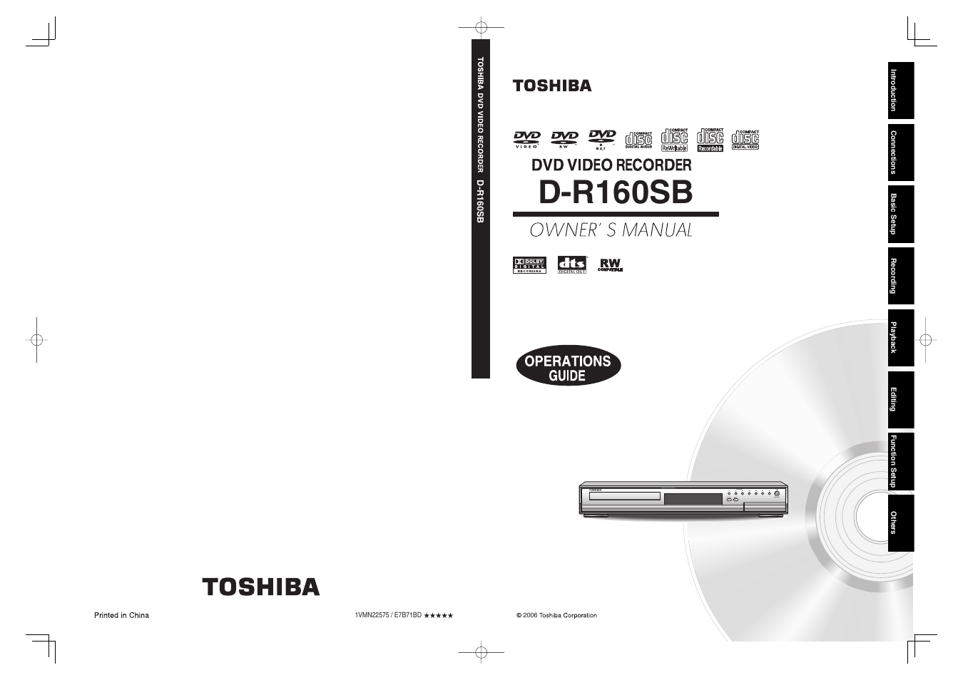 Toshiba D-R160SB User Manual | 67 pages