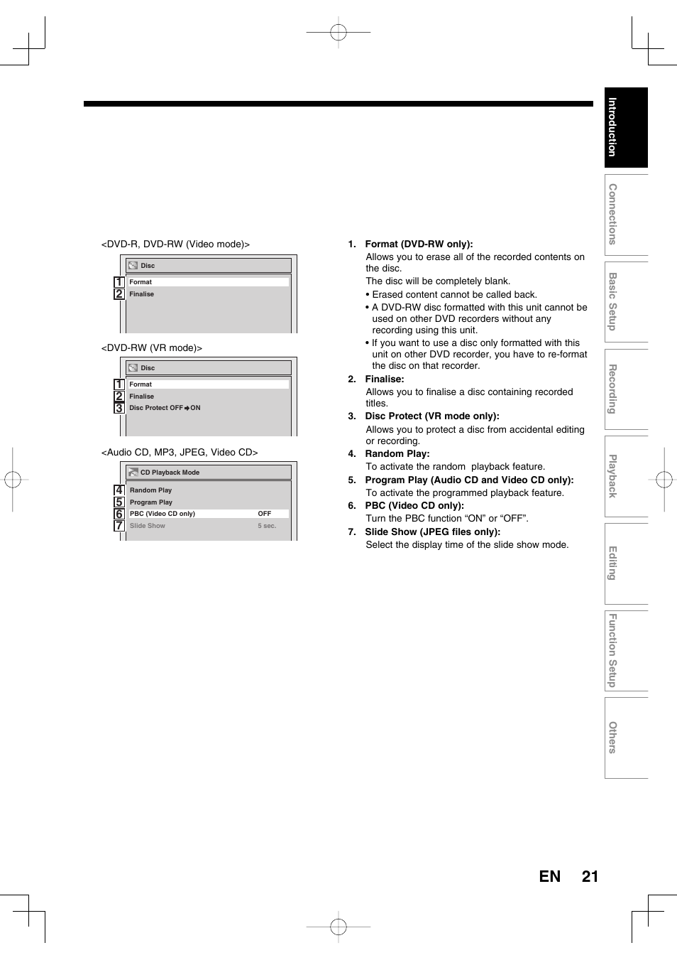 21 en | Toshiba D-R160SB User Manual | Page 21 / 67