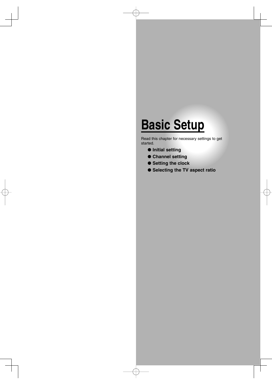 Basic setup | Toshiba D-R160SB User Manual | Page 27 / 67