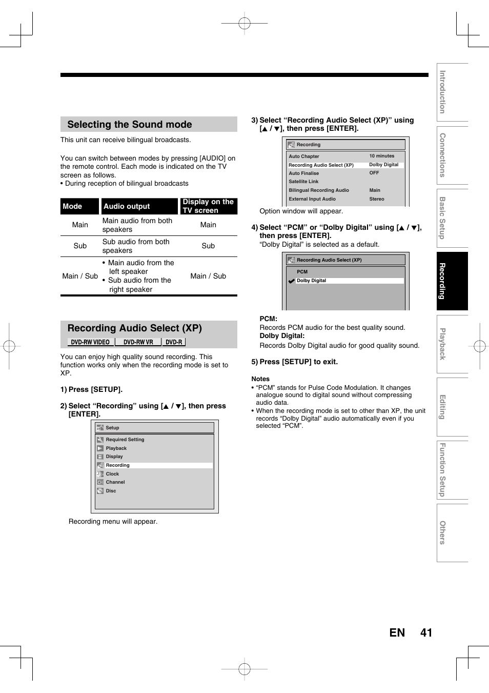 41 en | Toshiba D-R160SB User Manual | Page 41 / 67