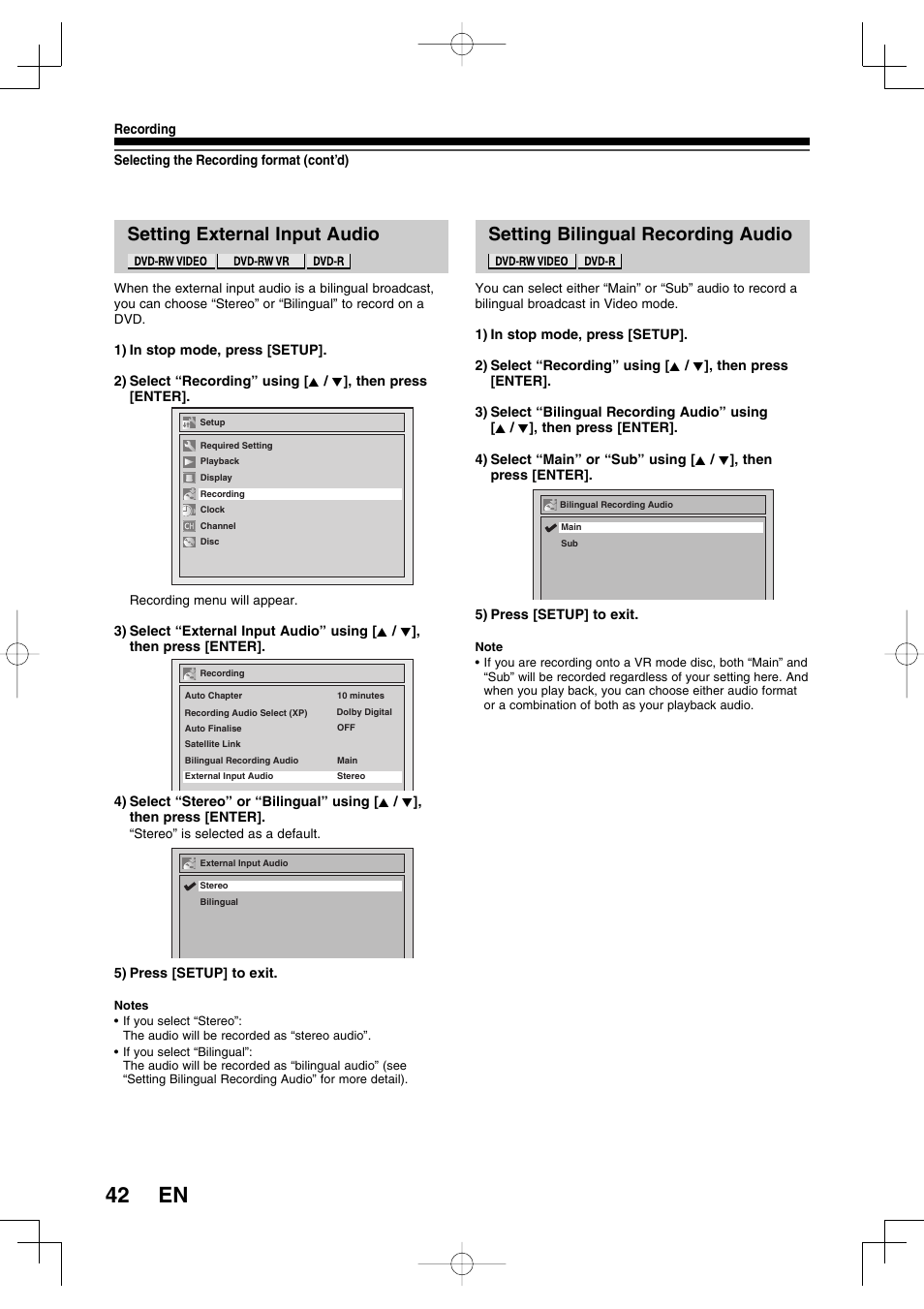 42 en | Toshiba D-R160SB User Manual | Page 42 / 67