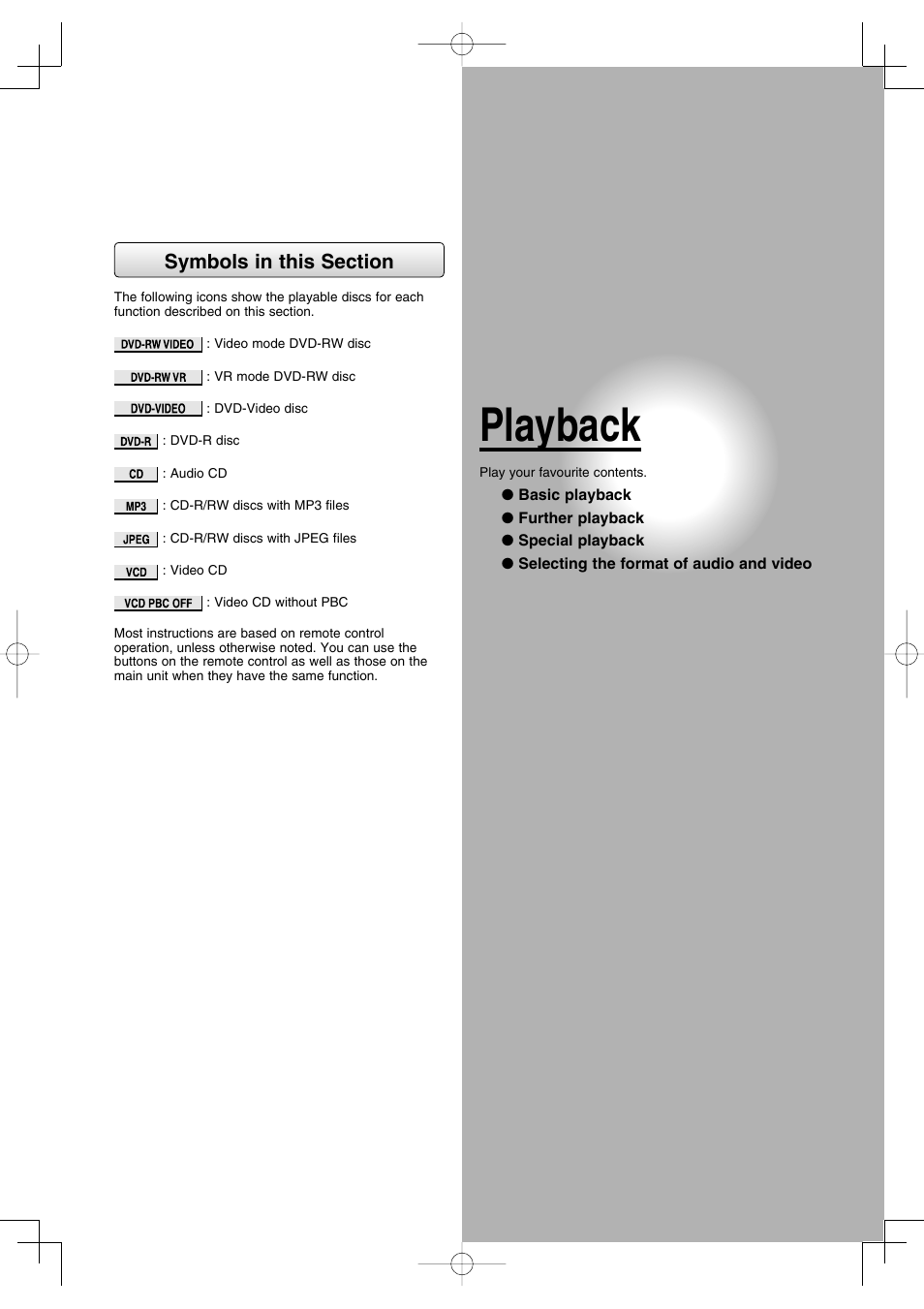 Playback | Toshiba D-R160SB User Manual | Page 63 / 67