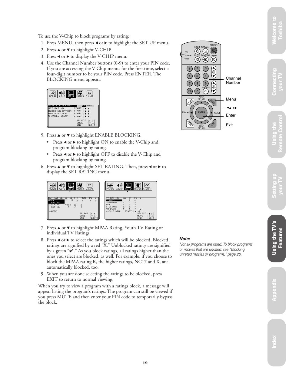 Ref er ence, Press | Toshiba CN36V51 User Manual | Page 25 / 42