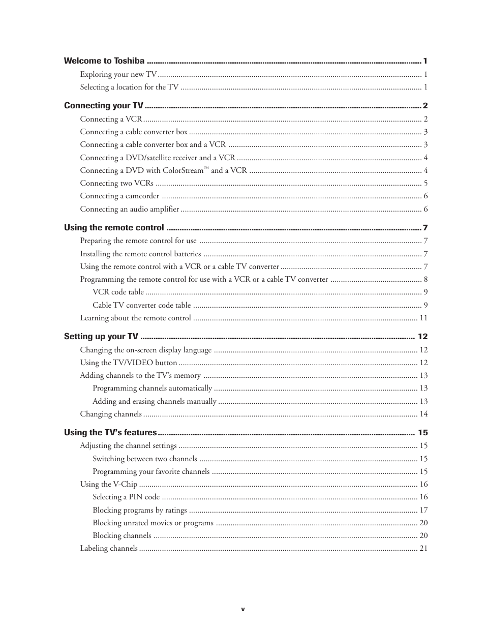 Toshiba CN36V51 User Manual | Page 5 / 42