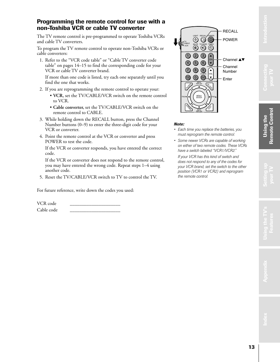 Toshiba TheaterView 43H71 User Manual | Page 13 / 52