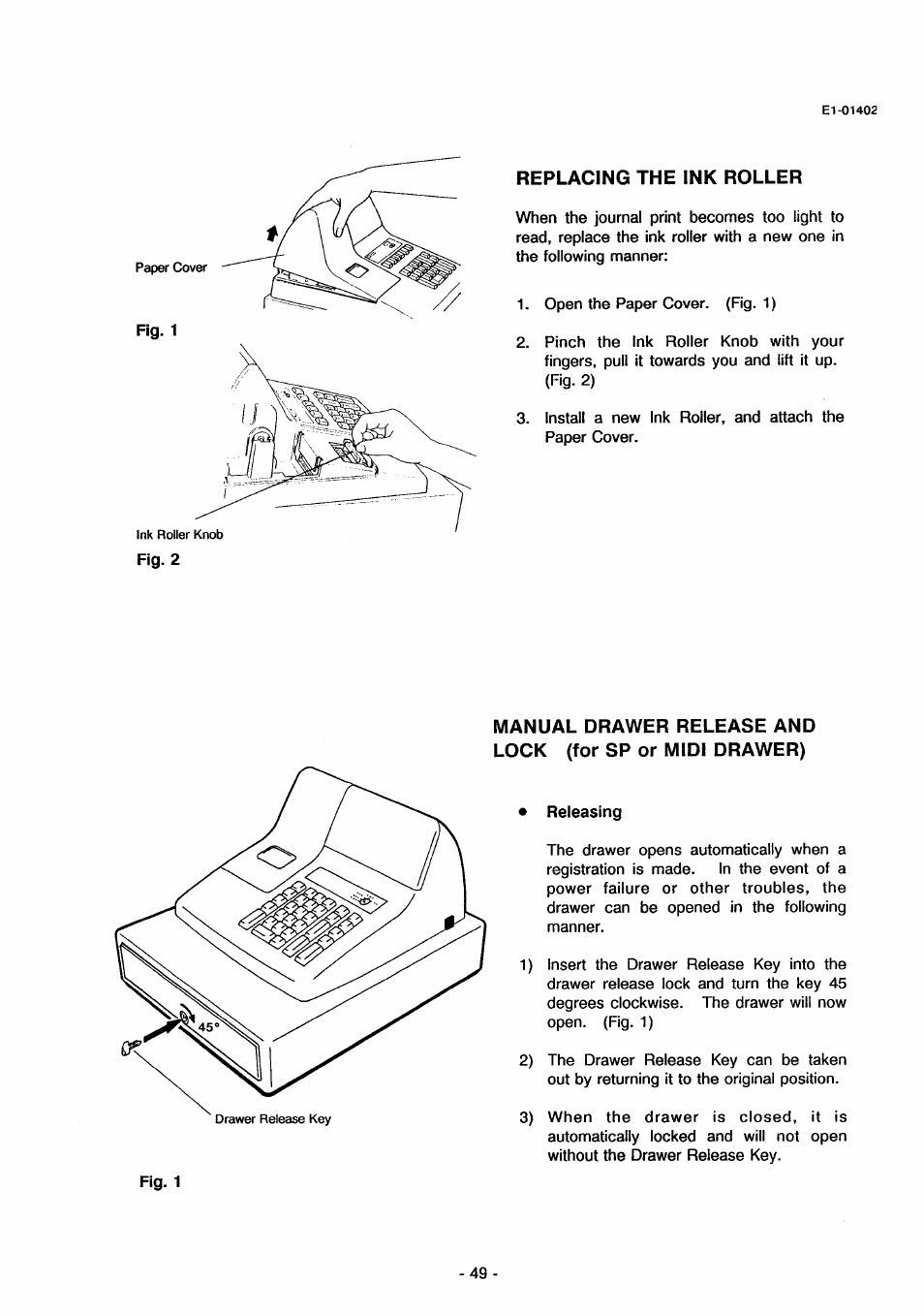 Replacing the ink roller | Toshiba TEC MA-71 User Manual | Page 52 / 55