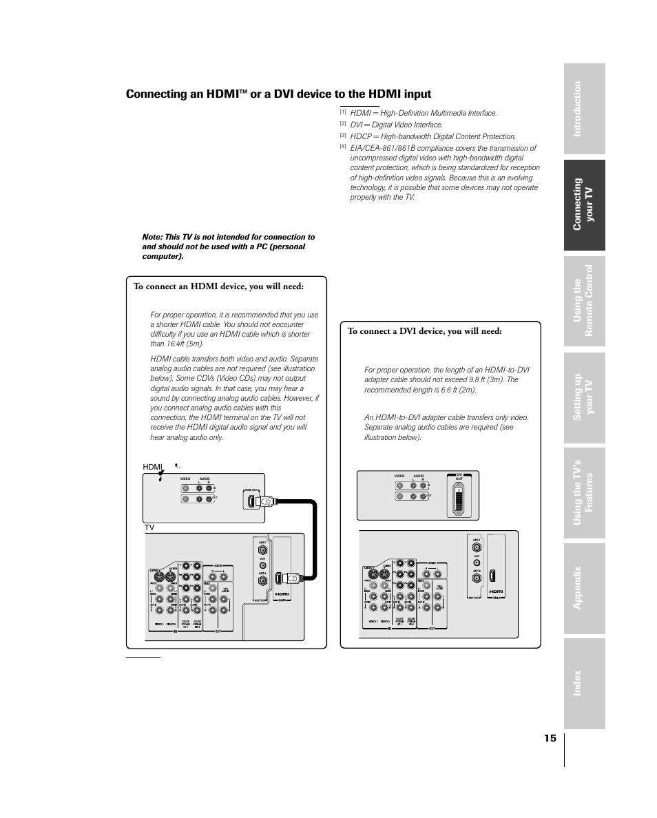 Hdmi | Toshiba 46HM84 User Manual | Page 15 / 71