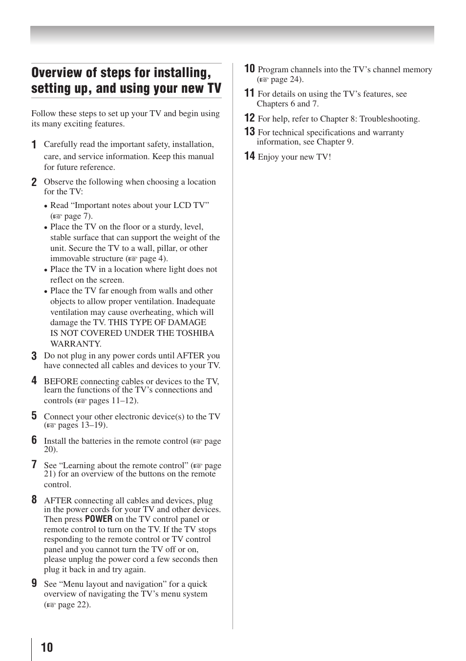 Toshiba 32C110U User Manual | Page 10 / 62