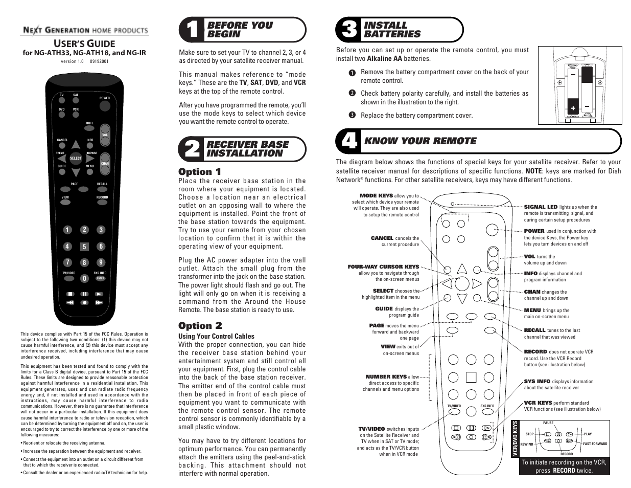 Toshiba NG-IR User Manual | 4 pages