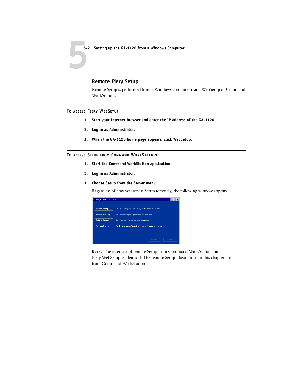 Remote fiery setup | Toshiba GA-1120 User Manual | Page 100 / 168