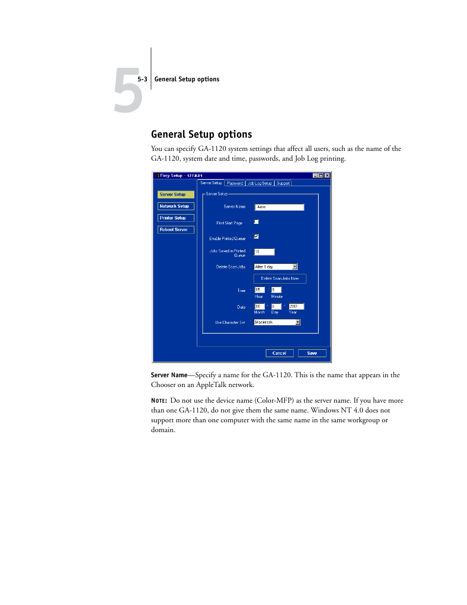 General setup options | Toshiba GA-1120 User Manual | Page 101 / 168