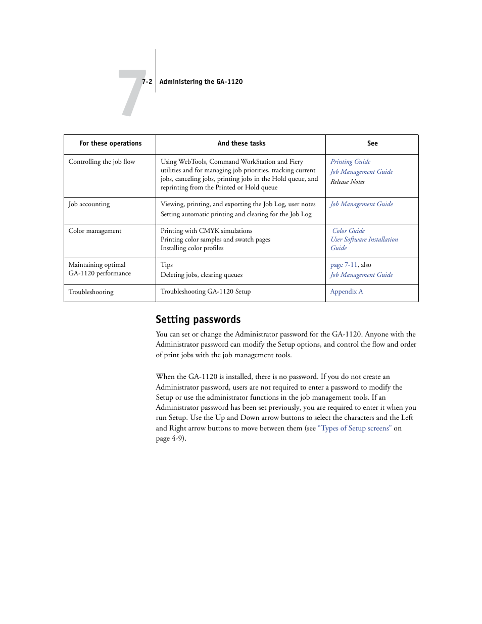 Setting passwords | Toshiba GA-1120 User Manual | Page 136 / 168