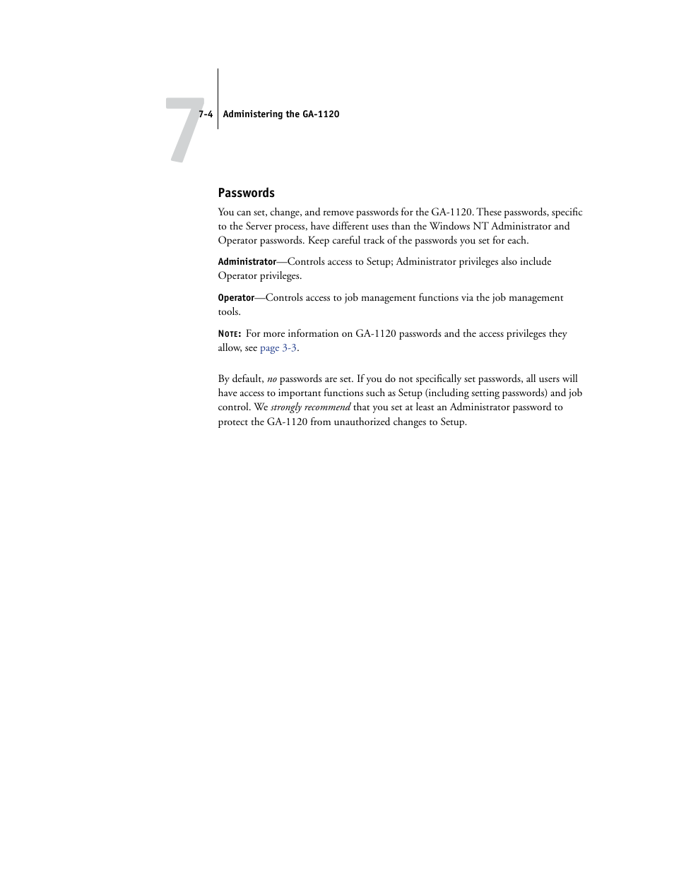 Passwords | Toshiba GA-1120 User Manual | Page 138 / 168