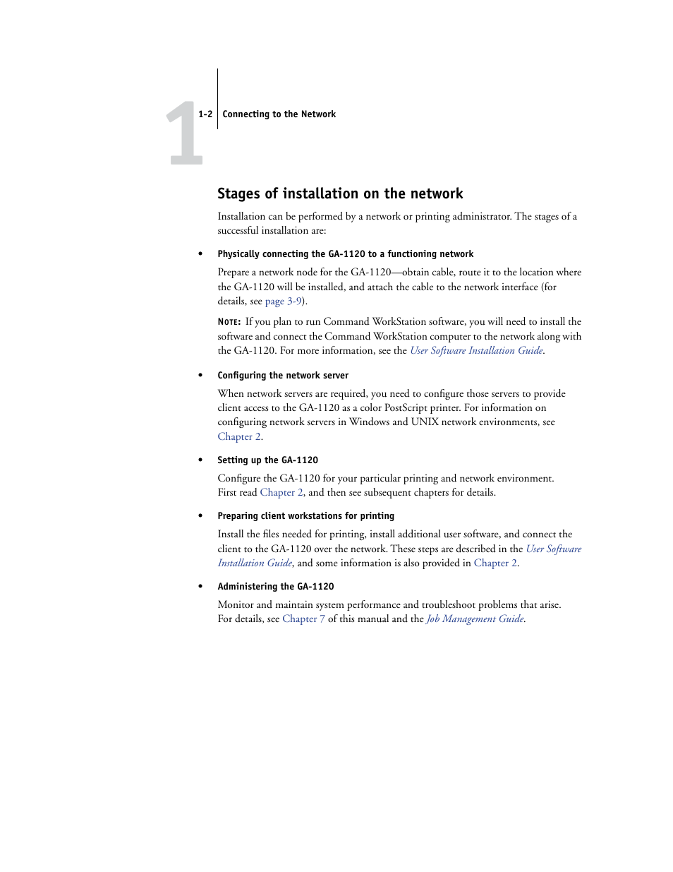 Stages of installation on the network | Toshiba GA-1120 User Manual | Page 14 / 168