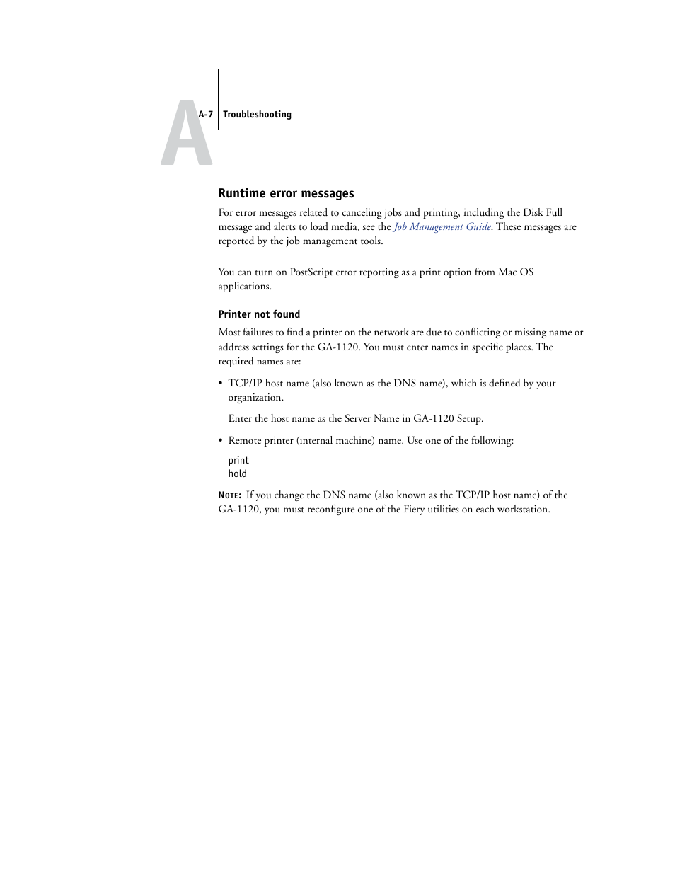 Runtime error messages | Toshiba GA-1120 User Manual | Page 155 / 168