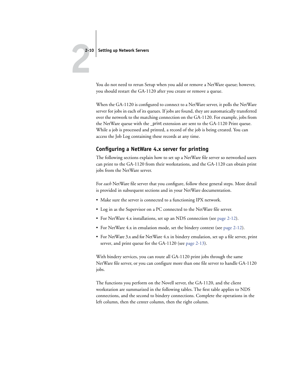 Configuring a netware 4.x server for printing | Toshiba GA-1120 User Manual | Page 32 / 168