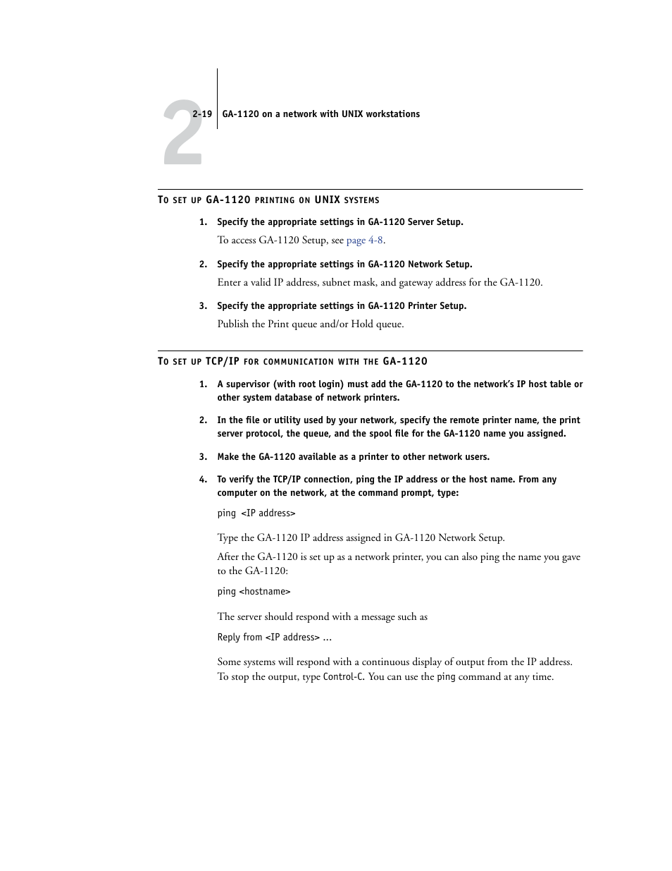 Cp/ip communication is successful (see, Ou can ping the ga-1120 | Toshiba GA-1120 User Manual | Page 41 / 168