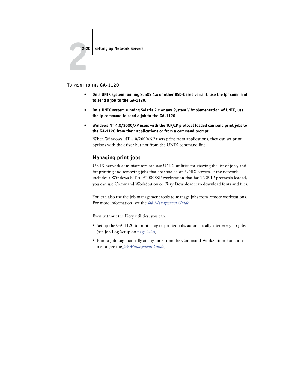 Managing print jobs | Toshiba GA-1120 User Manual | Page 42 / 168