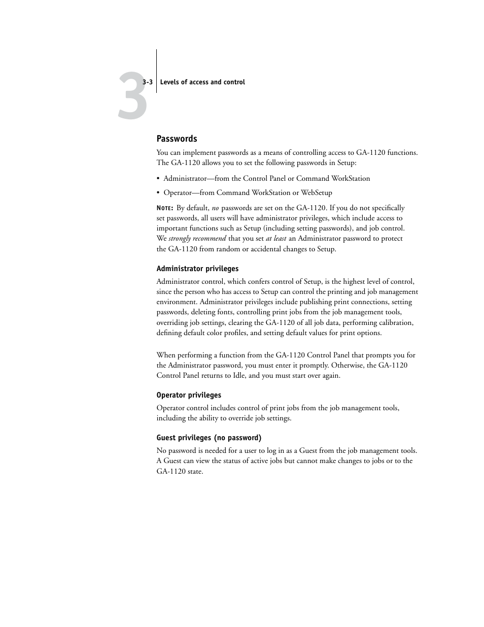 Passwords | Toshiba GA-1120 User Manual | Page 45 / 168