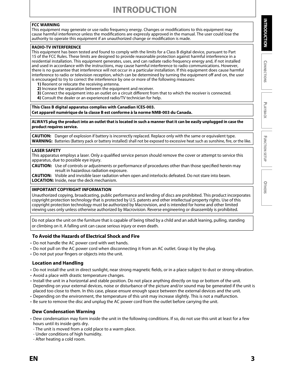 Introduction | Toshiba BDX2000KU User Manual | Page 3 / 67
