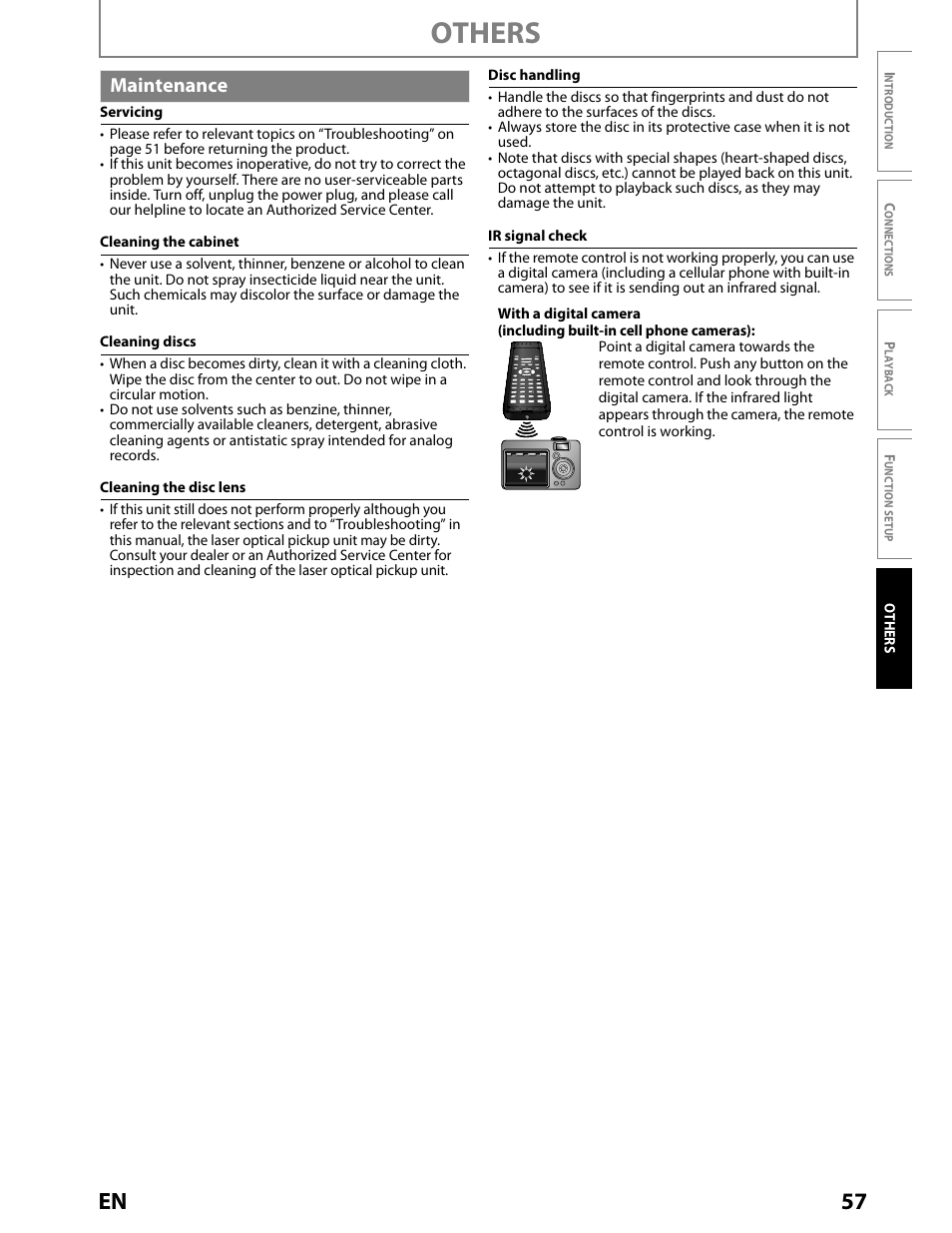 Maintenance, Others, 57 en | Toshiba BDX2000KU User Manual | Page 57 / 67