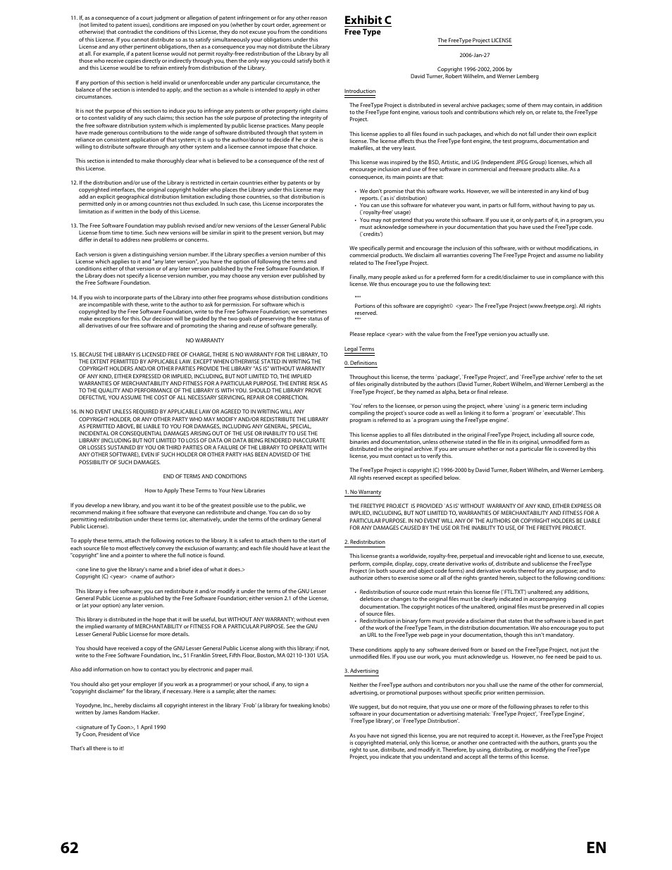 62 en, Exhibit c | Toshiba BDX2000KU User Manual | Page 62 / 67