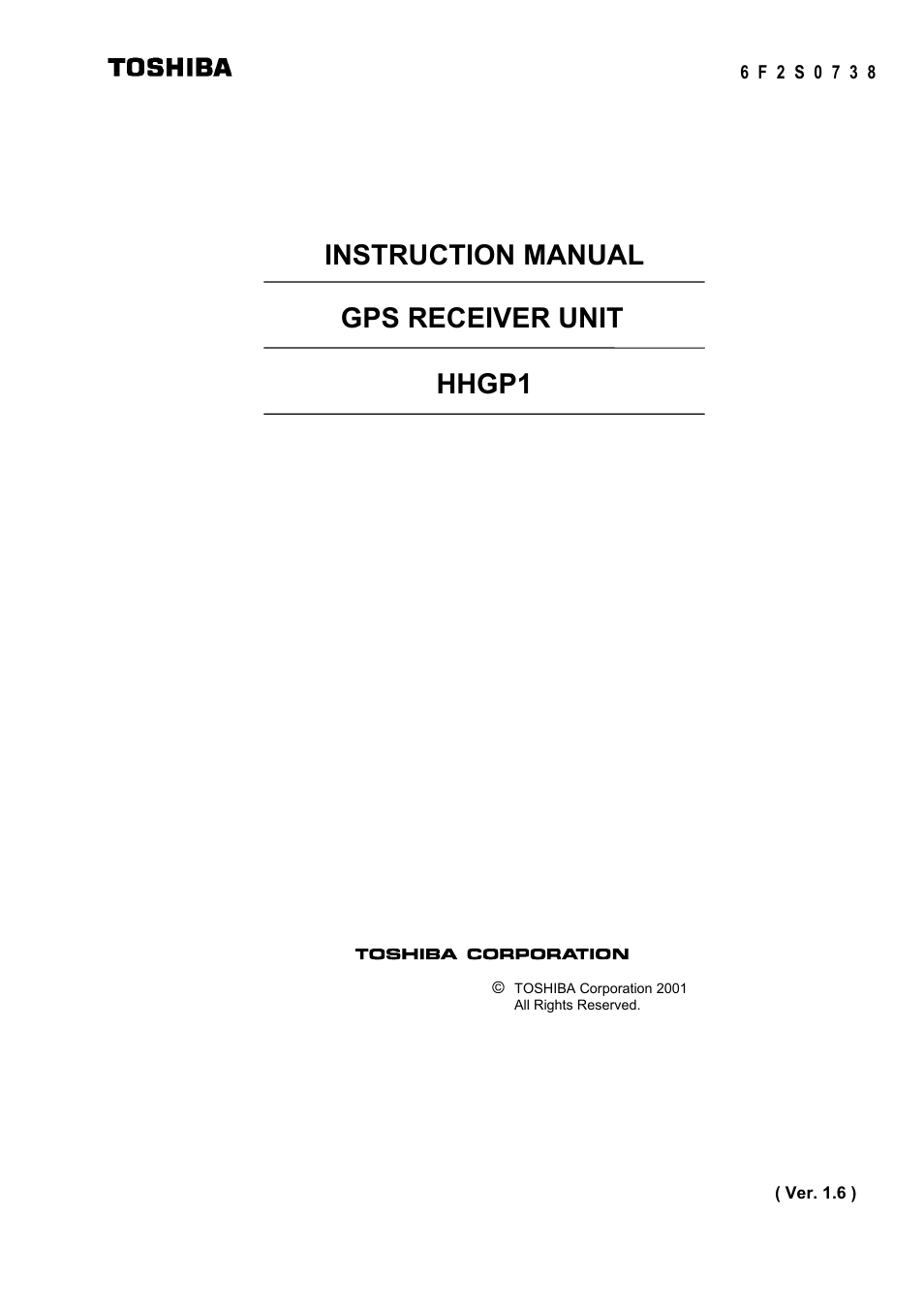 Toshiba HHGP1 User Manual | 37 pages