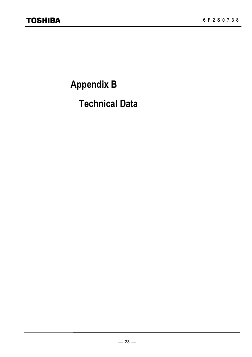 Appendix b technical data | Toshiba HHGP1 User Manual | Page 25 / 37