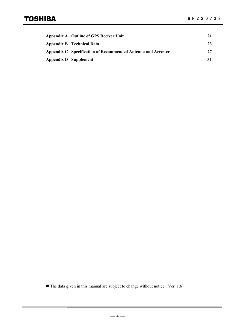 Toshiba HHGP1 User Manual | Page 6 / 37