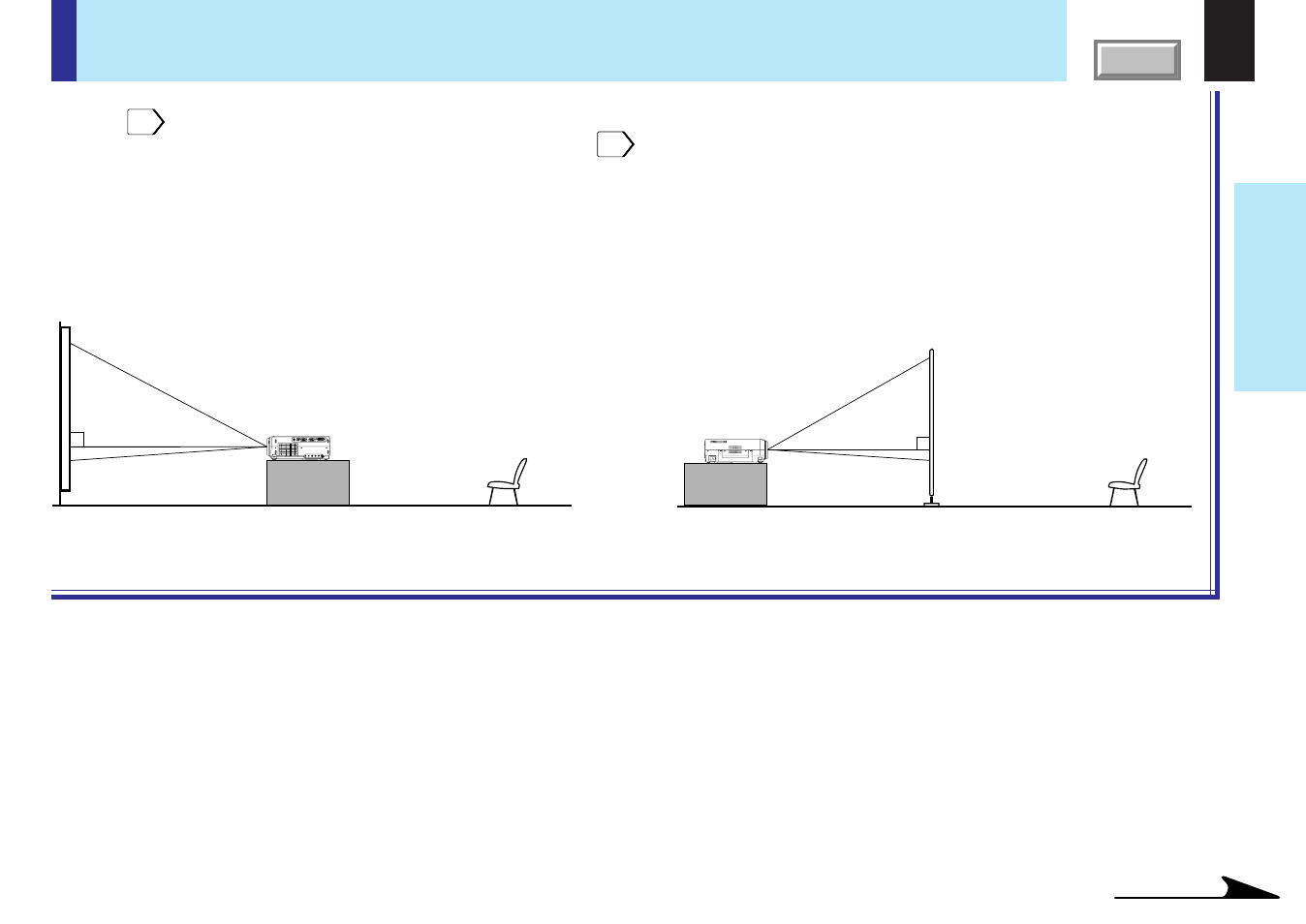 Installation and connection, Floor-mounted projector placement | Toshiba TLPX10E User Manual | Page 17 / 100