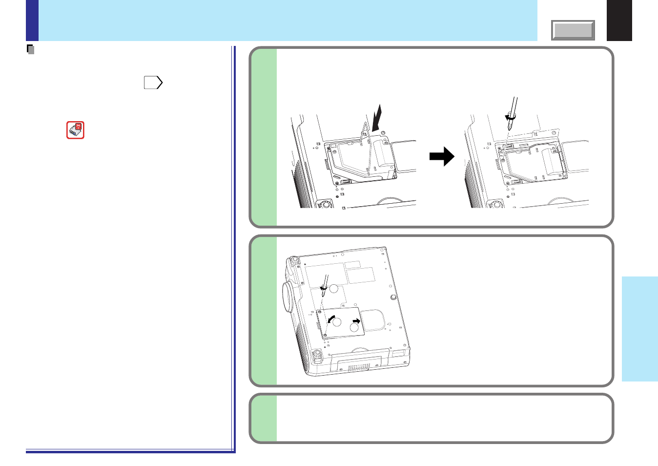 Lamp replacement (continued) | Toshiba TLPX10E User Manual | Page 87 / 100