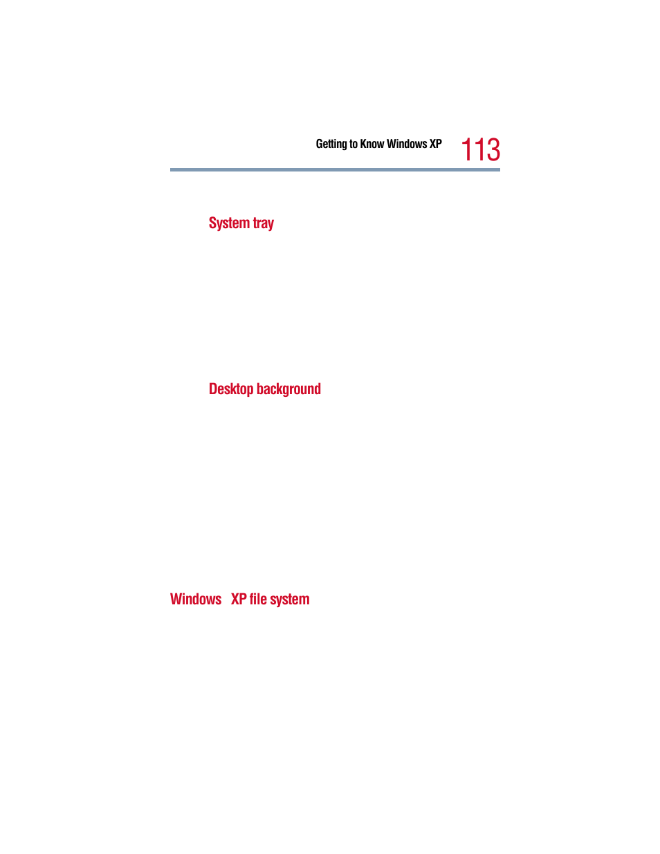 Windows® xp file system, Windows | Toshiba 1805 User Manual | Page 113 / 261