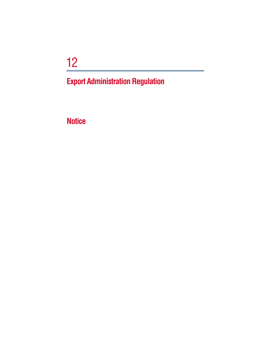 Export administration regulation, Notice | Toshiba 1805 User Manual | Page 12 / 261