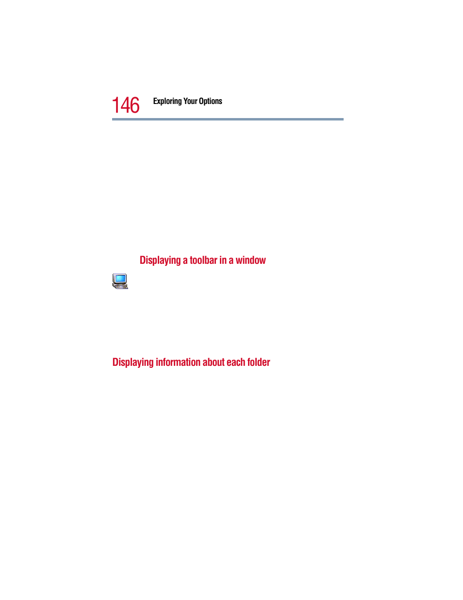 Displaying information about each folder | Toshiba 1805 User Manual | Page 146 / 261