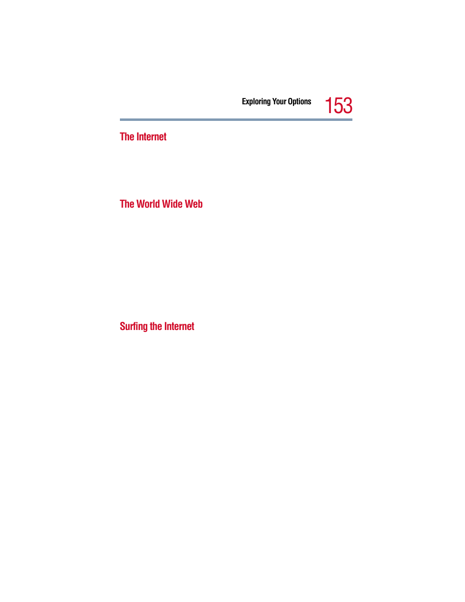 The internet, The world wide web, Surfing the internet | Toshiba 1805 User Manual | Page 153 / 261