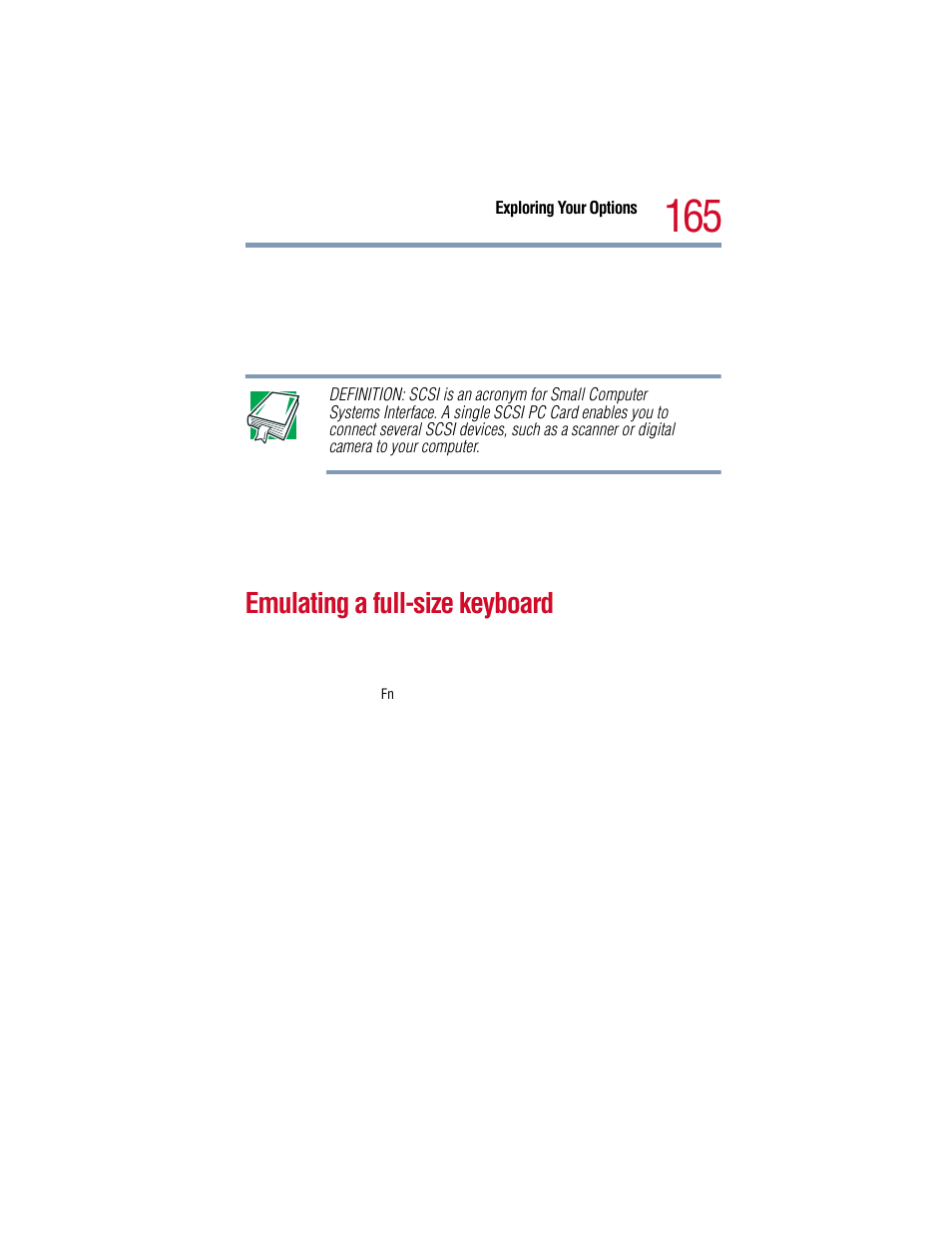 Emulating a full-size keyboard | Toshiba 1805 User Manual | Page 165 / 261